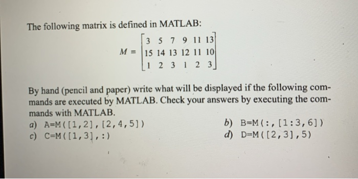 Solved prob 4 Create a row vector in which the first element