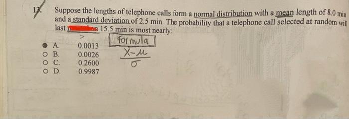 Solved last Suppose the lengths of telephone calls form a | Chegg.com