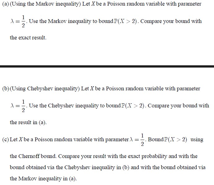 Solved (a) (Using the Markov inequality) ﻿Let x ﻿be a | Chegg.com