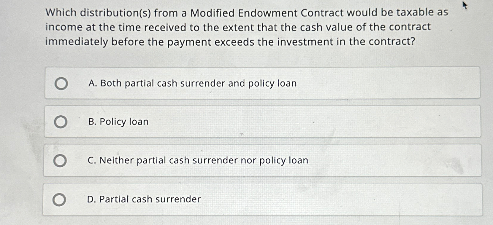 Solved Which distribution(s) ﻿from a Modified Endowment | Chegg.com