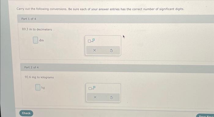 Solved Carry out the following conversions. Be sure each of | Chegg.com