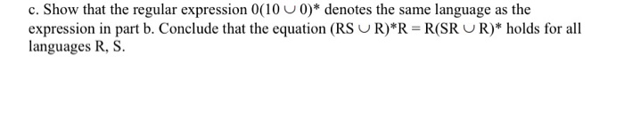 Solved Part B) Describe In English The Language Denoted By | Chegg.com