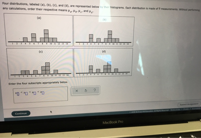 Solved Four Distributions, Labeled (a), (b), (c), And (d), | Chegg.com