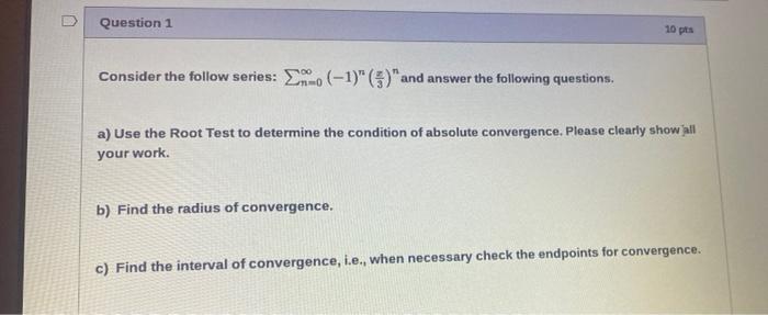 Solved Question 1 10 Pts Consider The Follow Series 1 2691