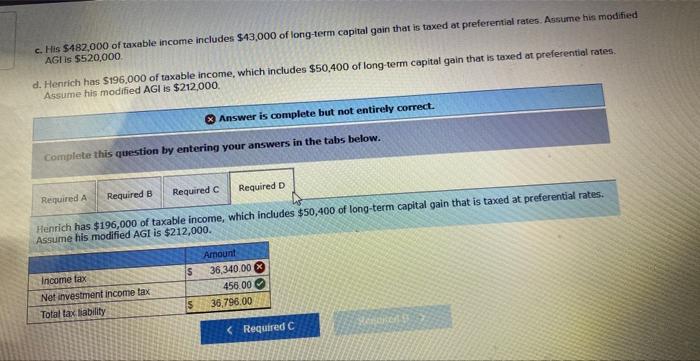 Solved c. His 482 000 of taxable income includes 43 000 of