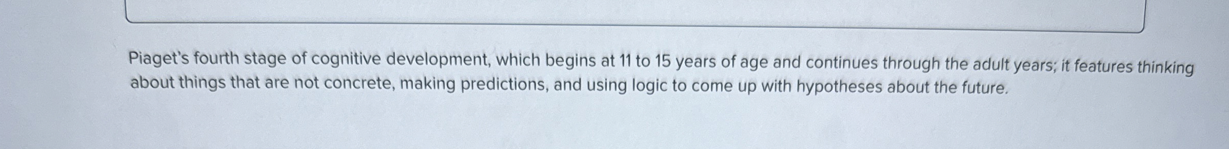 piaget's fourth stage of cognitive development