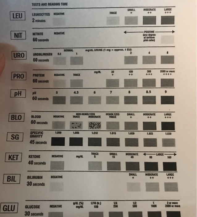 Solved Urinalysis Patients The urine test strip samples are | Chegg.com