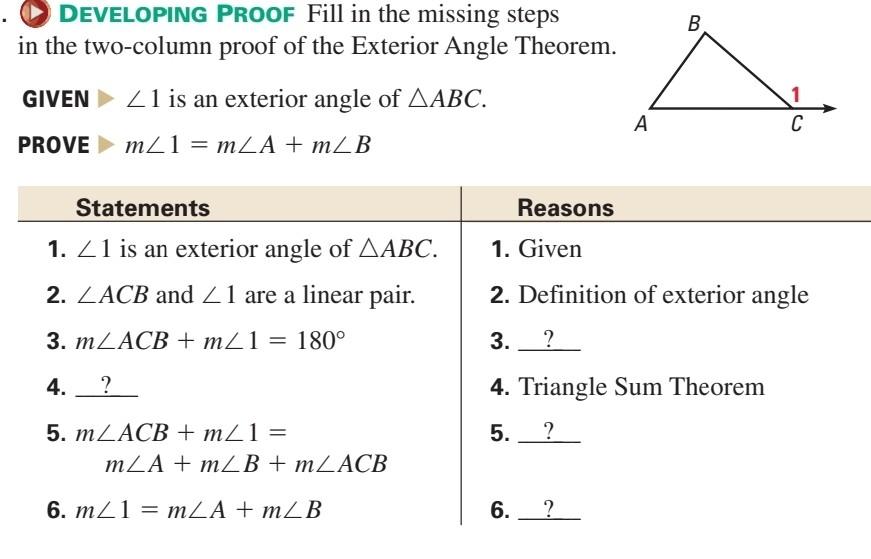 Solved DEVELOPING Proof Fill In The Missing Steps In The | Chegg.com