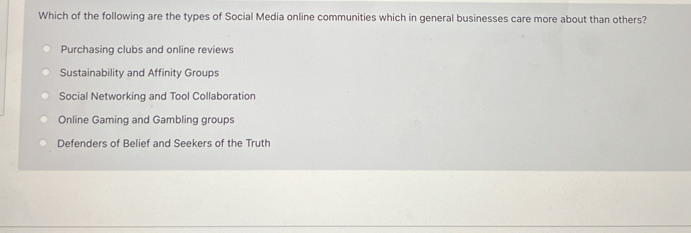 Solved Which of the following are the types of Social Media | Chegg.com