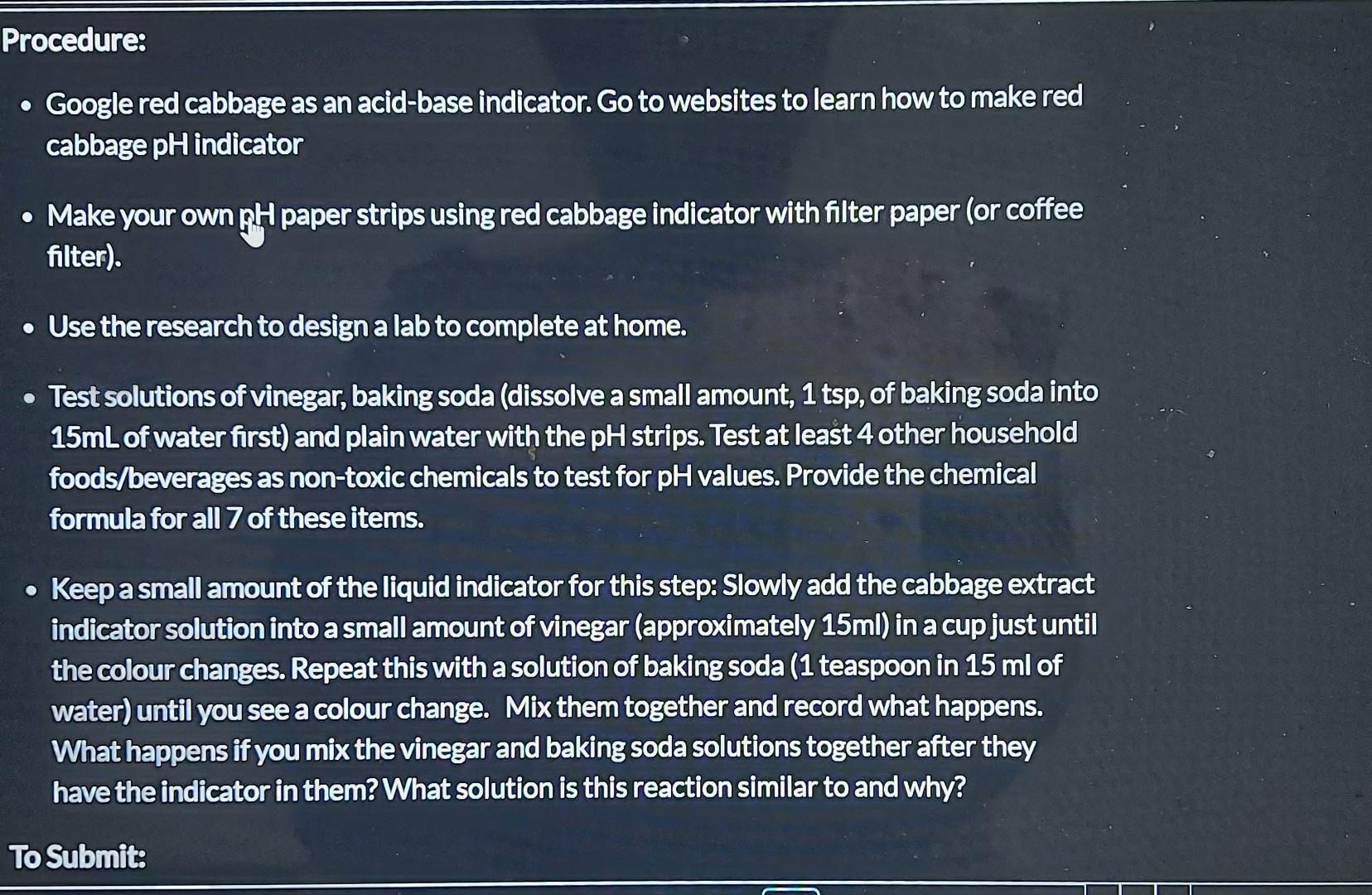 Solved - Google red cabbage as an acid-base indicator. Go to | Chegg.com