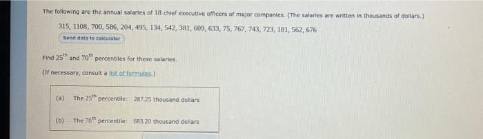 Solved The following are the annual salaries of 18 chief | Chegg.com