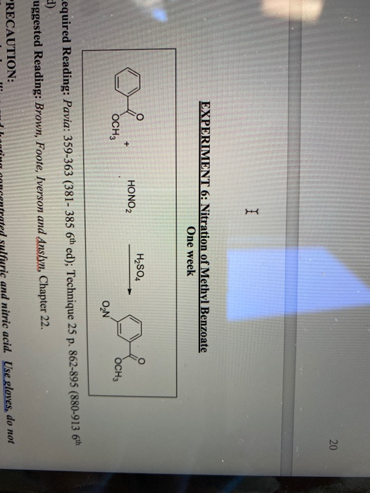 experiment 6 nitration of methyl benzoate