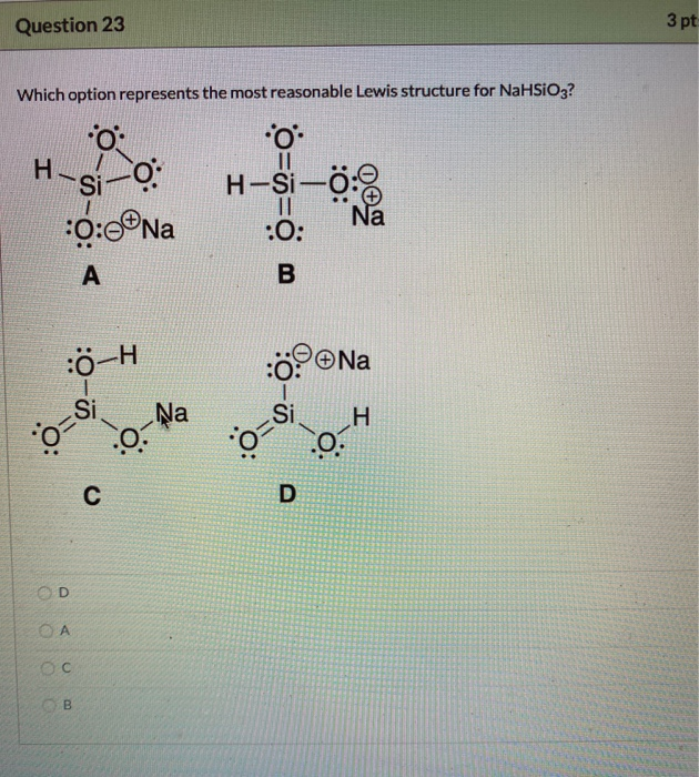 Solved Question 23 3 Pt Which Option Represents The Most Chegg Com