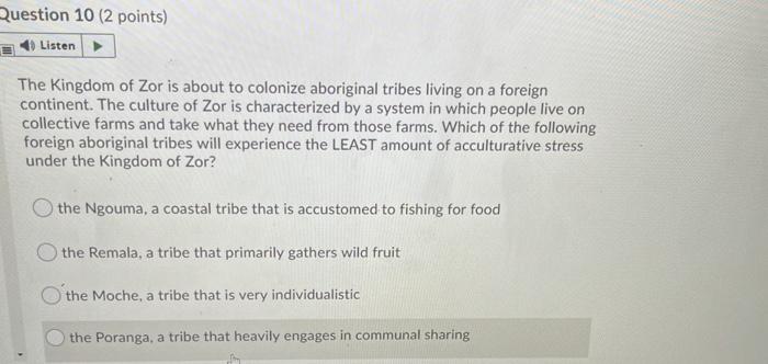 Solved Question 10 (2 points) Listen The Kingdom of Zor is | Chegg.com