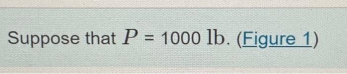 Solved Suppose that P=1000lb. (Figure 1)Determine the force | Chegg.com