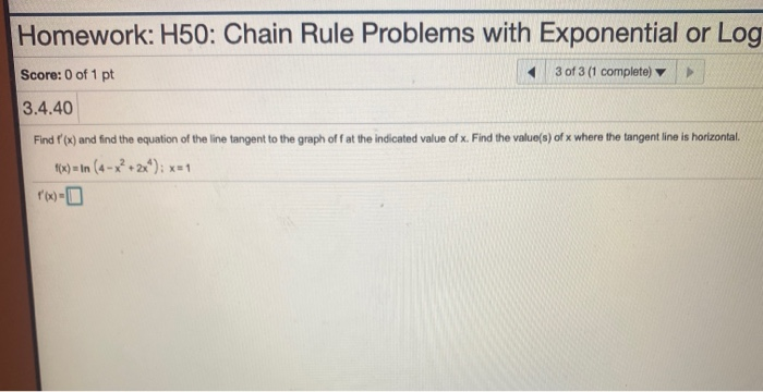 Solved Homework H50 Chain Rule Problems With Exponential 5590