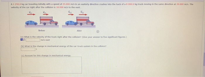 Solved A 1 250 0 Kg Car Traveling Initially With A Speed Of