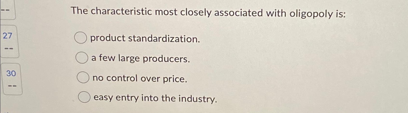 Solved The characteristic most closely associated with | Chegg.com