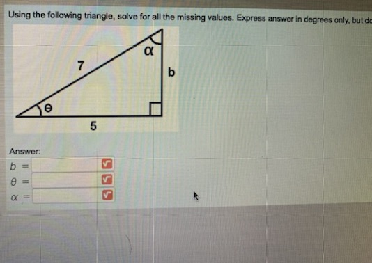 Solved Using The Following Triangle, Solve For All The | Chegg.com