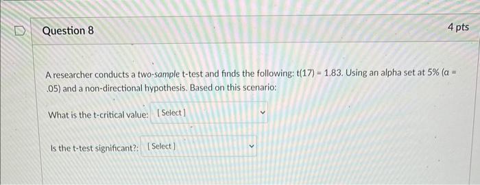 Solved A researcher conducts a two-sample t-test and finds | Chegg.com