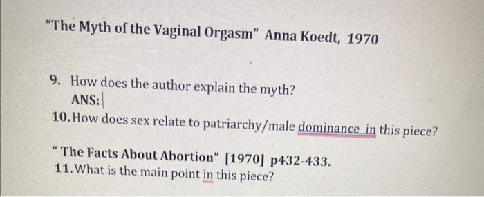 The Myth of the Vaginal Orgasm