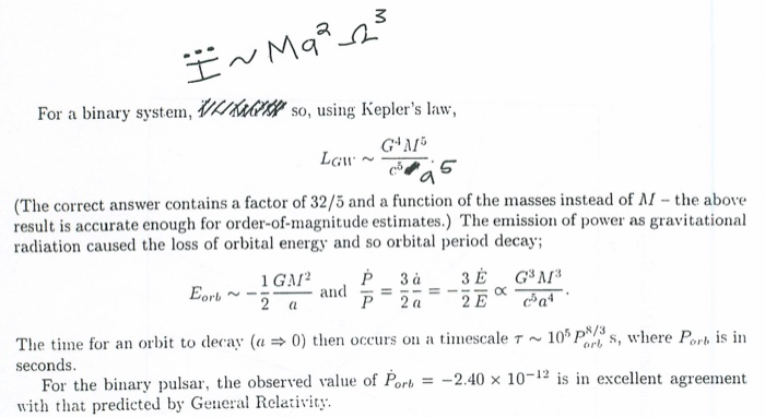 The Precise Equation For Gravitational Wave Radiation Chegg Com