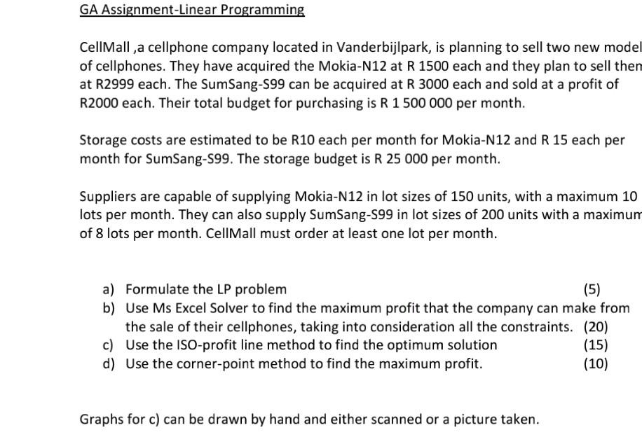 Solved CellMall , a cellphone company located in | Chegg.com