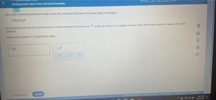 Finding mole ratios from chemical formulae
This is the chemical formula for ascetic acid (the chemical that gives the sharp t