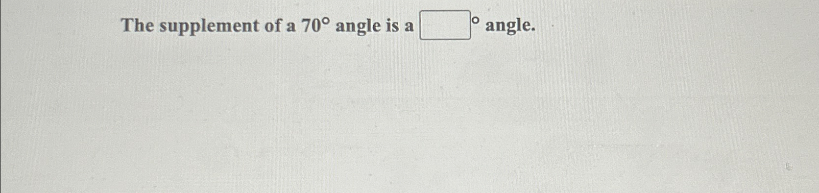 supplement of angle 70