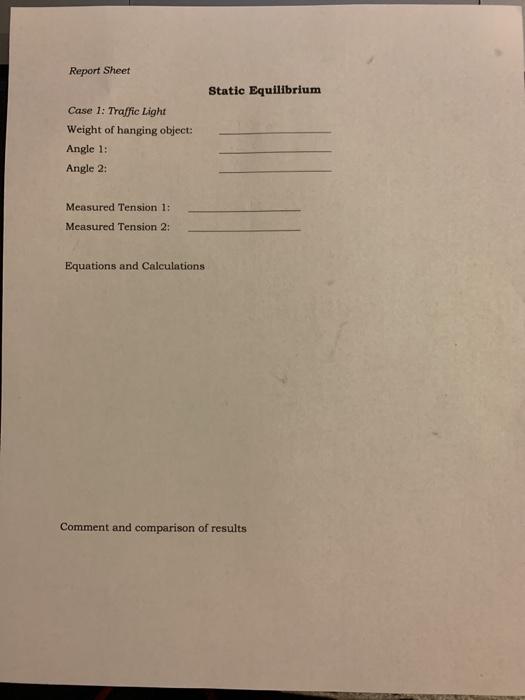 Solved Lab 11 Static Equilibrium Introduction The three | Chegg.com