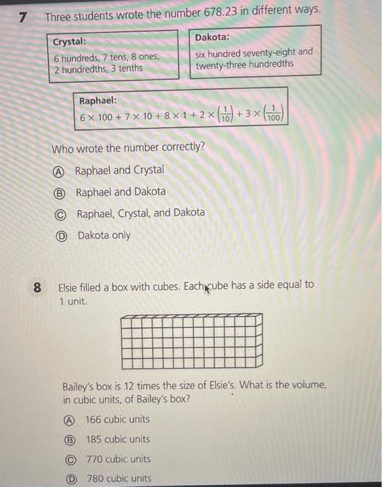 Solved Three students wrote the number 678.23 in different | Chegg.com