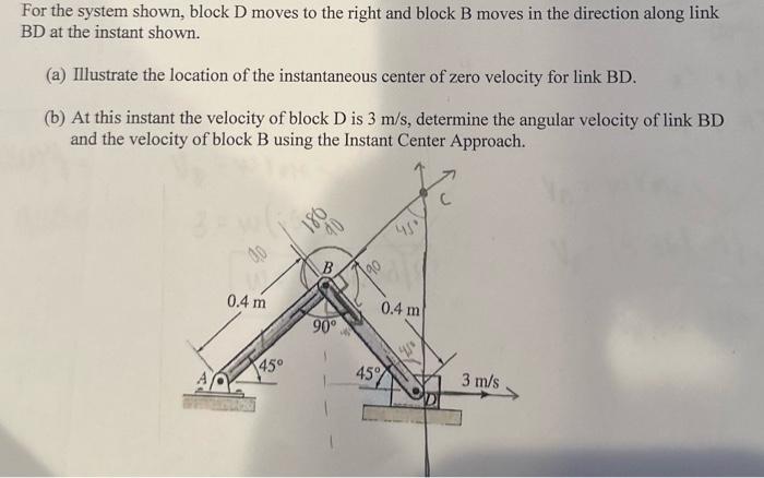 Solved For the system shown, block D moves to the right and | Chegg.com