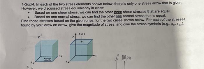 Solved 1-Sup14. In each of the two stress elements shown | Chegg.com
