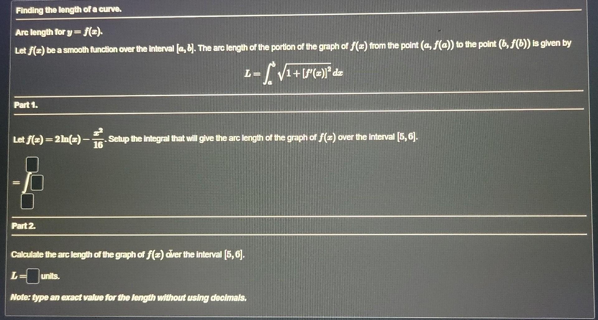 Solved Arc length for y=f(x). Let f(x) beasmooth function | Chegg.com