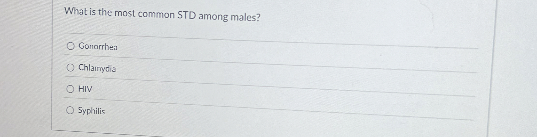 Solved What is the most common STD among