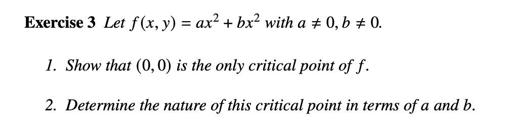 Solved Exercise 3 ﻿let F X Y Ax2 By2 ﻿with A≠0 B≠0 Show