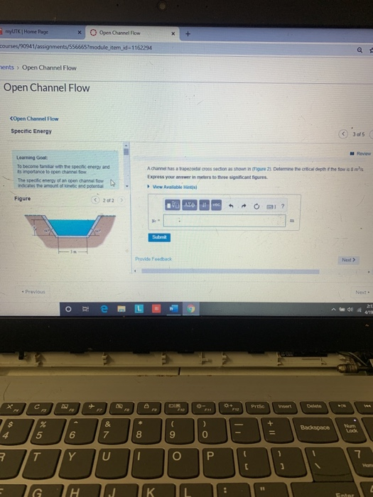 Solved myutk home page o open channel fow chegg