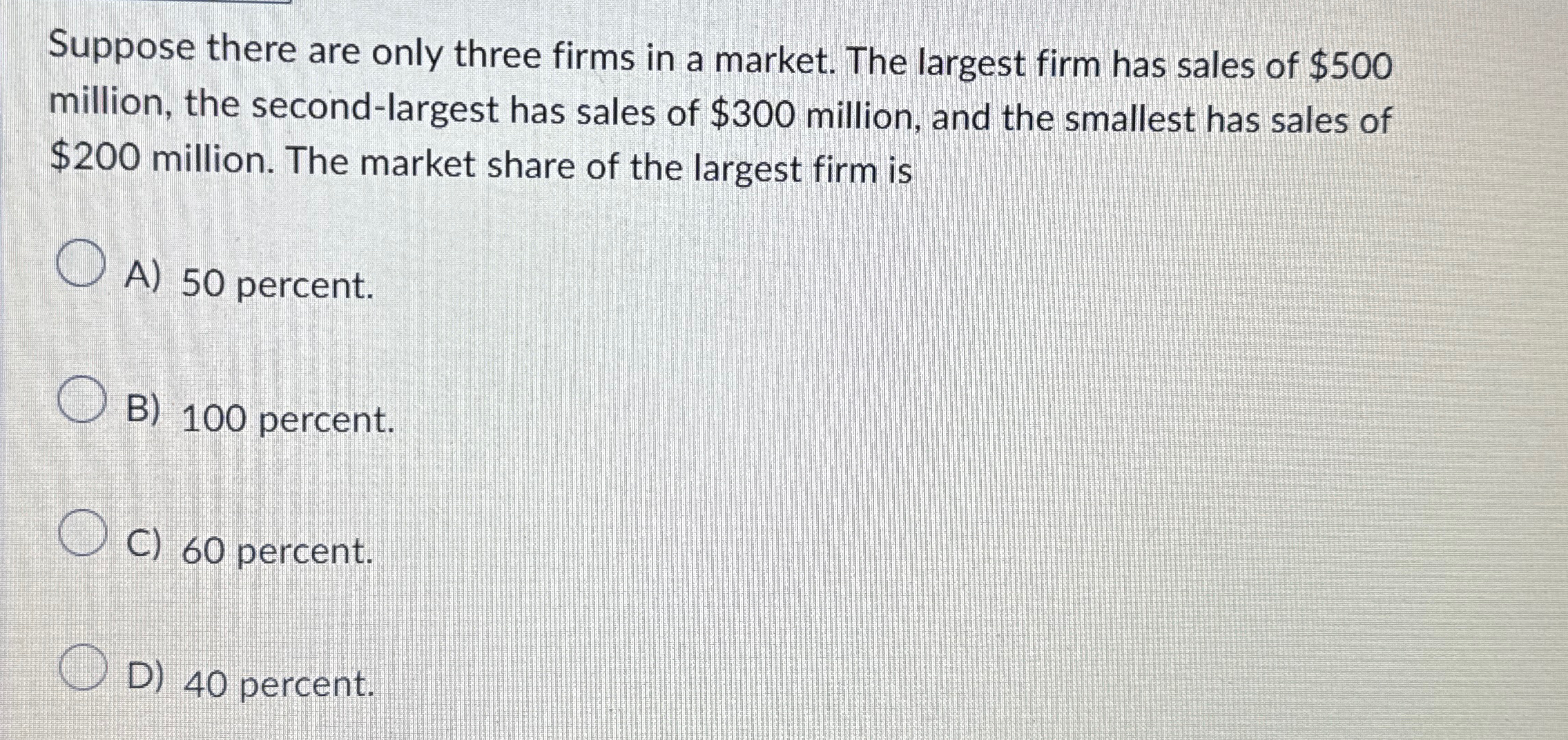 Solved Suppose there are only three firms in a market. The | Chegg.com