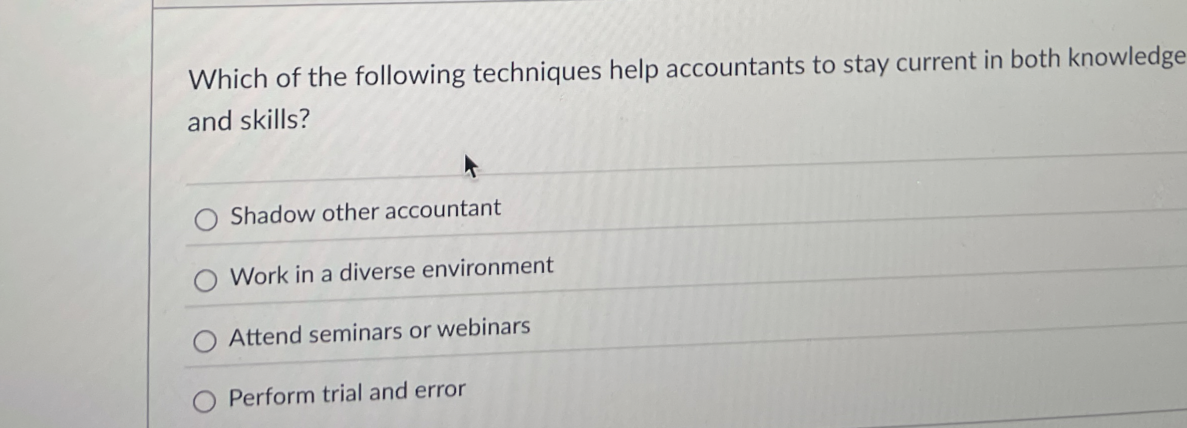 Solved Which of the following techniques help accountants to | Chegg.com