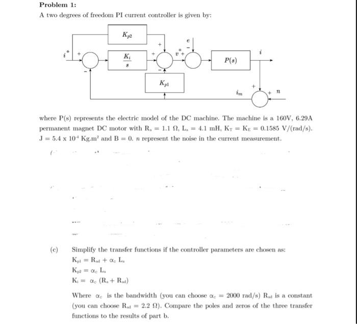 Solved Problem 1: A two degrees of freedom PI current | Chegg.com
