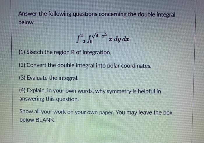 Solved Answer the following questions concerning the double | Chegg.com