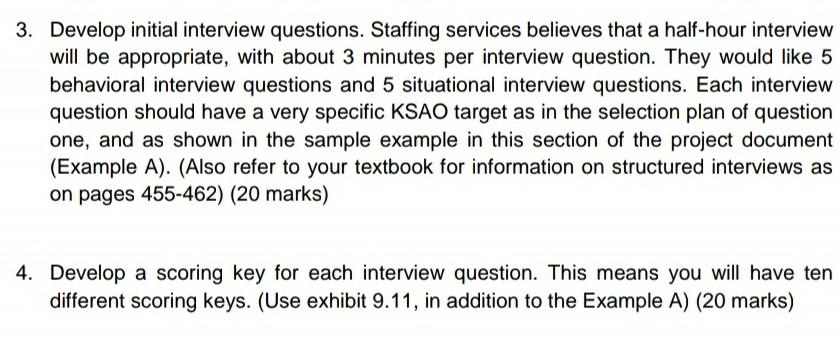 Solved 3. Develop initial interview questions. Staffing | Chegg.com