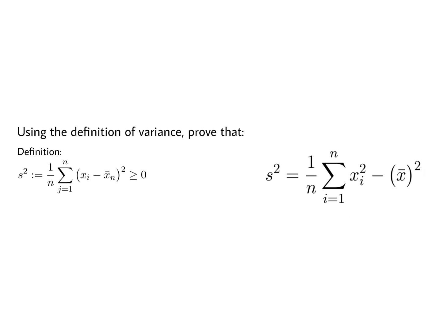 Solved Using the definition of variance, prove that