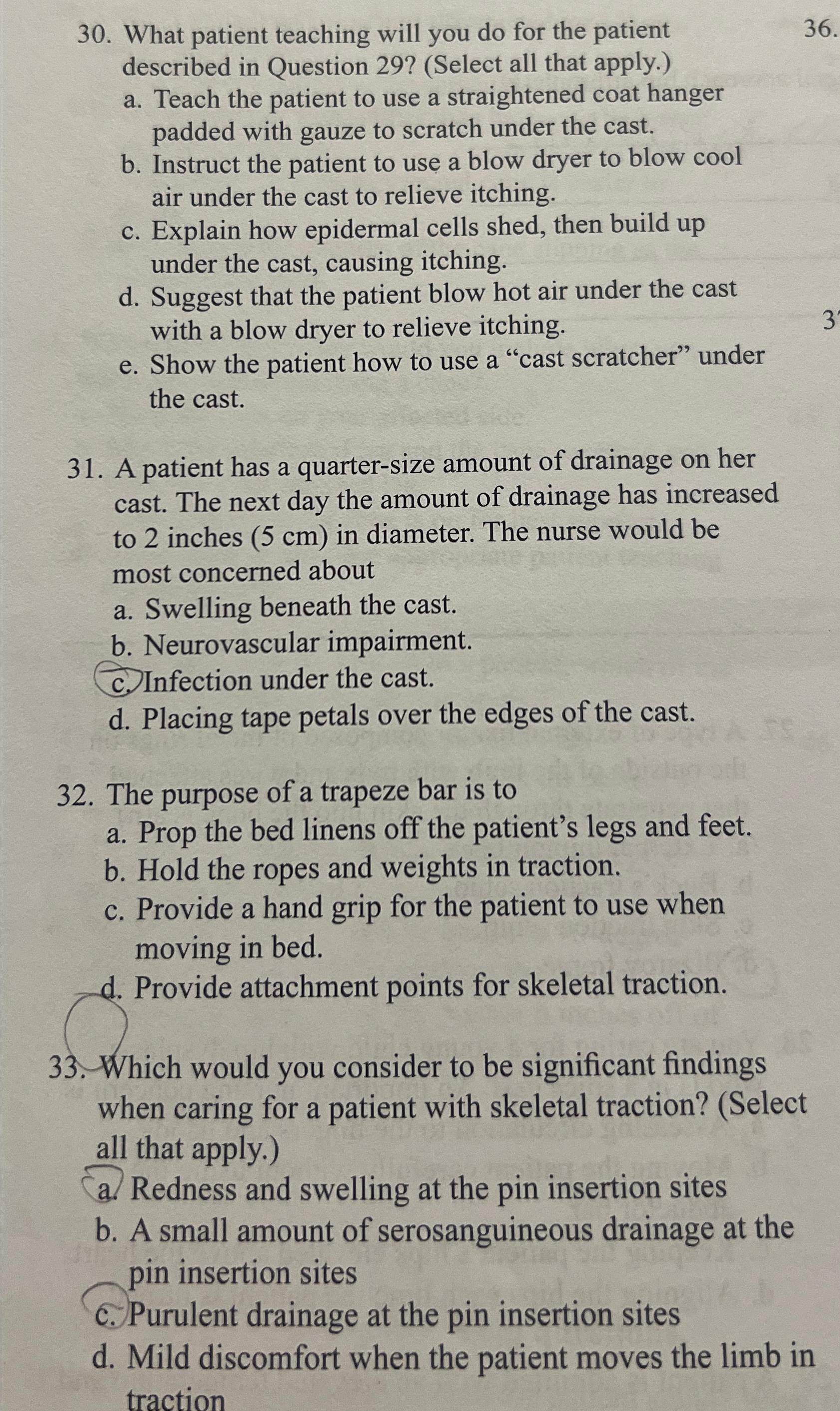 Solved What patient teaching will you do for the patient | Chegg.com