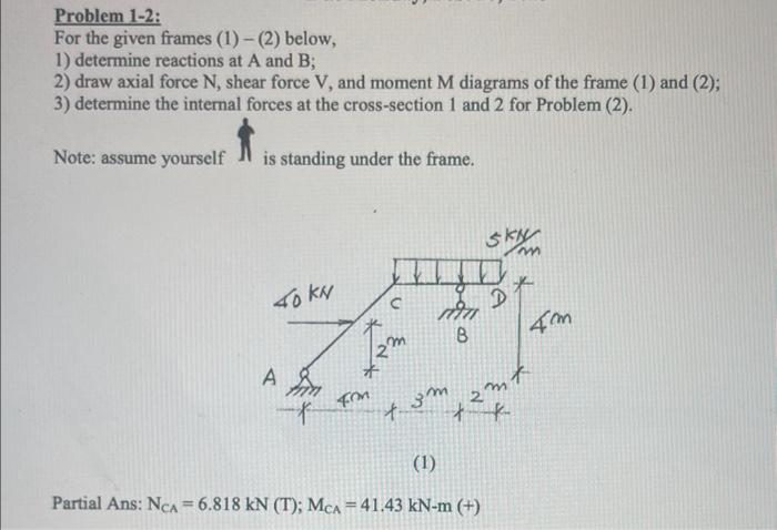 Solved Problem 1-2: For The Given Frames (1) - (2) Below, 1) | Chegg.com