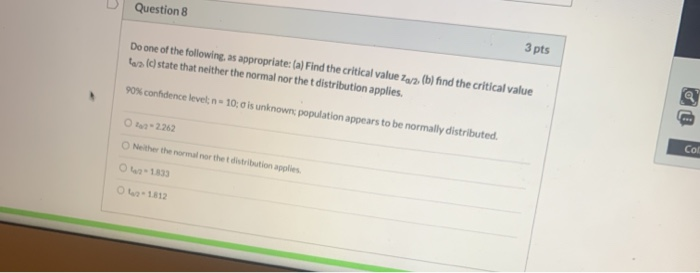 Solved Question 8 3 pts Do one of the following, as | Chegg.com