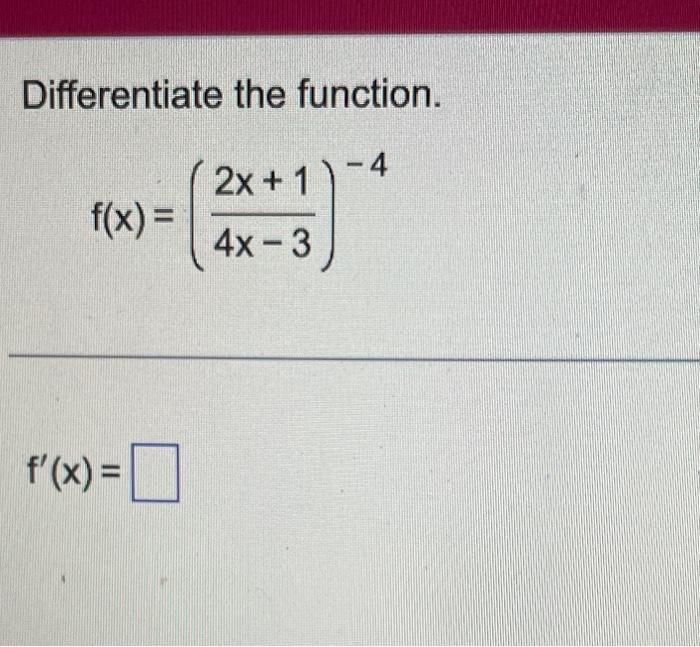 Solved Differentiate The Following Function F X X5−7x 2