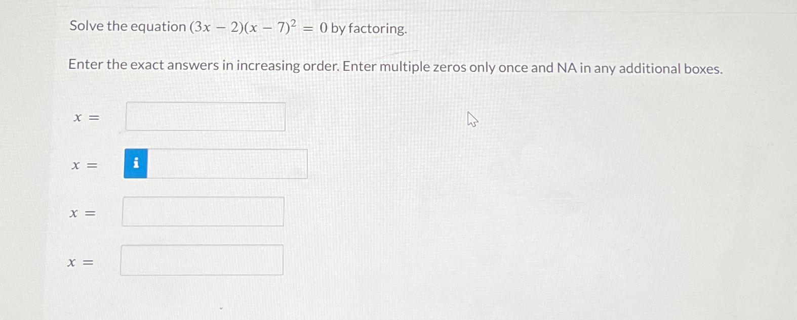 Solved Solve The Equation 3x 2 X 7 2 0 ﻿by Factoring Enter