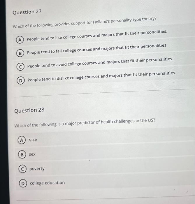 Solved Question 27 Which of the following provides support | Chegg.com