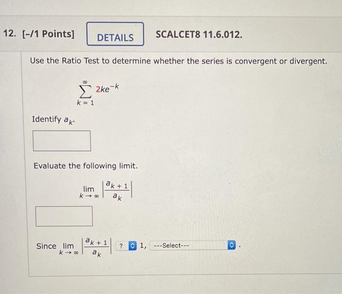 Solved 12. [-/1 Points] DETAILS SCALCET8 11.6.012. Use The | Chegg.com